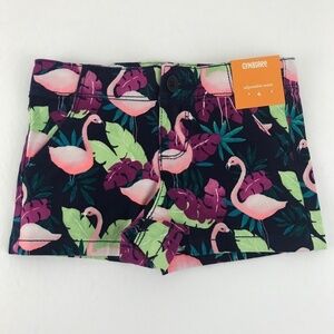Gymboree Navy Pink Flamingo Shorts Size 4 NWT